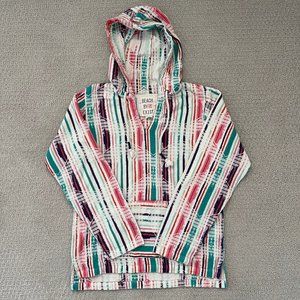 Beach by Exist Women’s Colorful Baja Hooded Sweatshirt Small